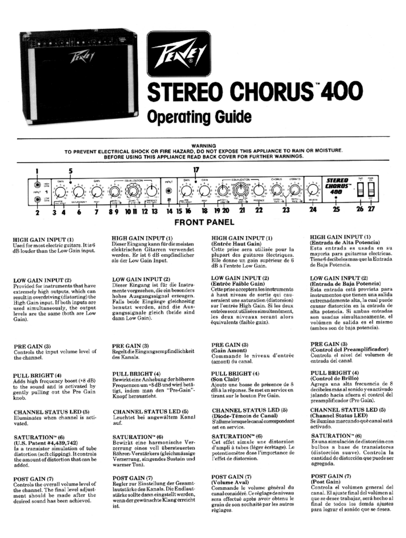 Peavey STEREO CHORUS 400 User manual