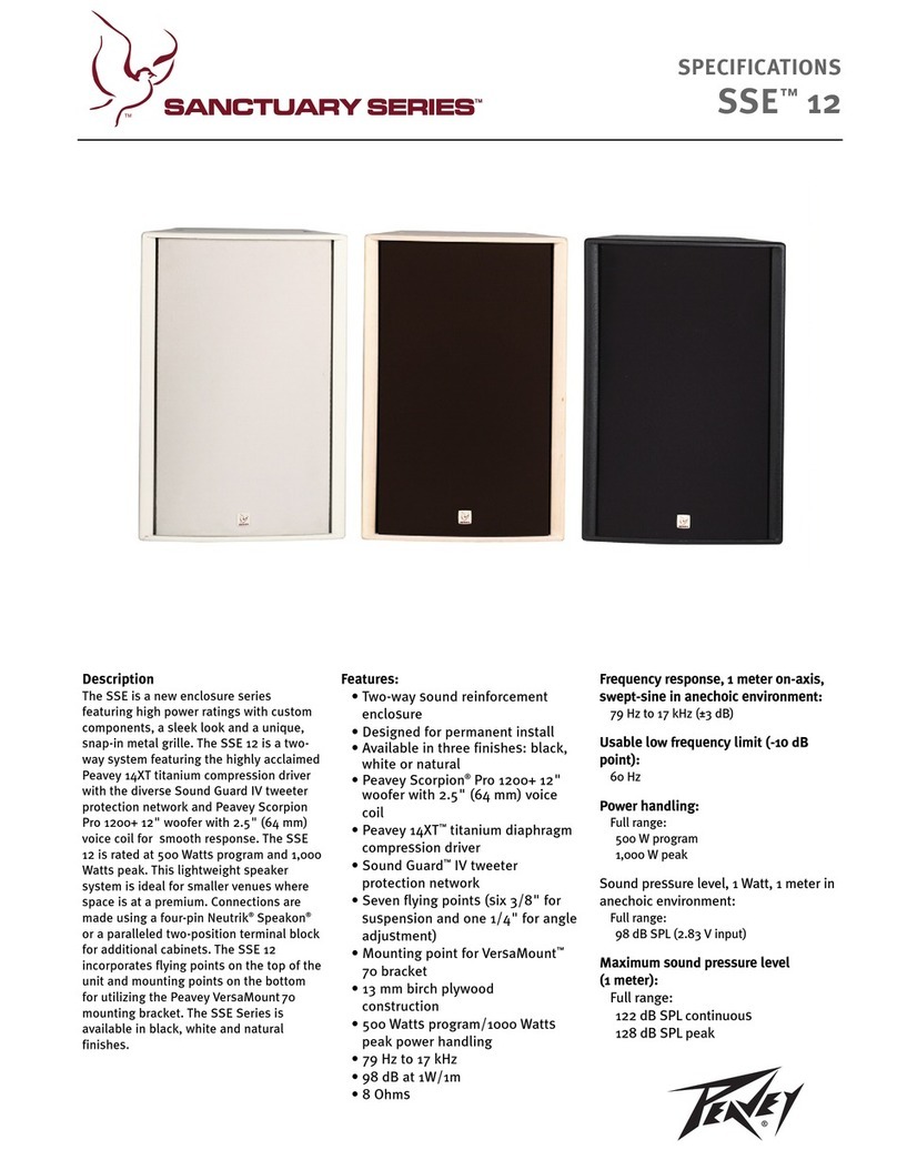 Peavey Sanctuary SSE 12 User manual