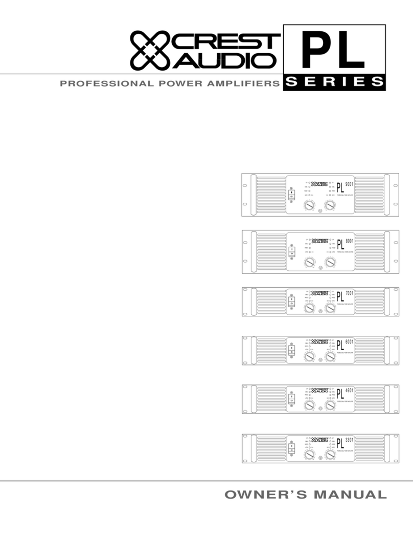 Crest Audio PL Series owner's manual