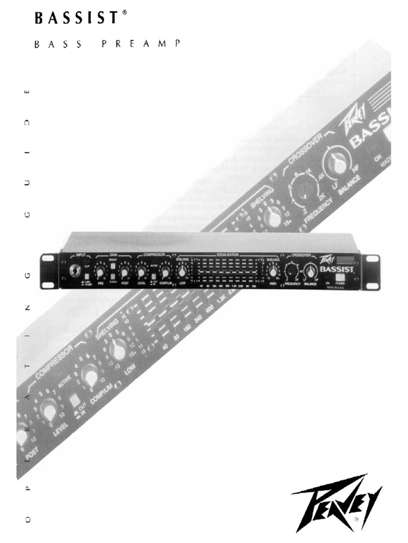 Peavey Bassist Bass Preamplifier User manual Peavey Bassist Bass Preamplifier User manual