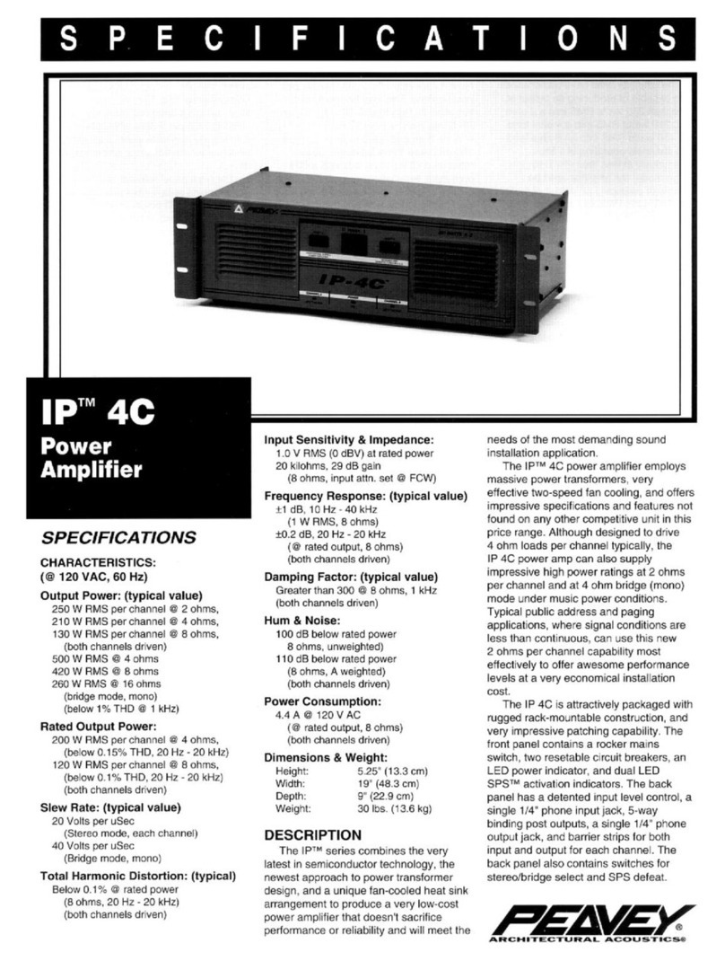 Peavey IP 4C Specification sheet