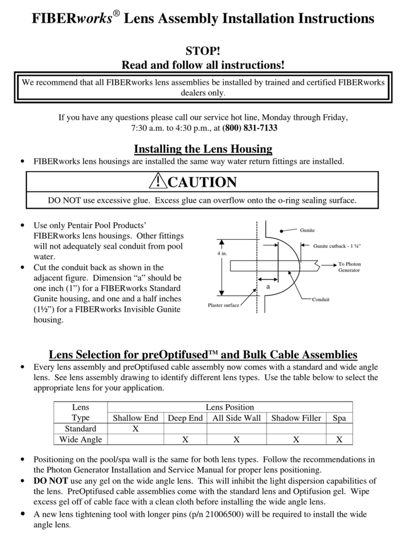 Pentair Fiberworks Wide Angle Lens installation instructions