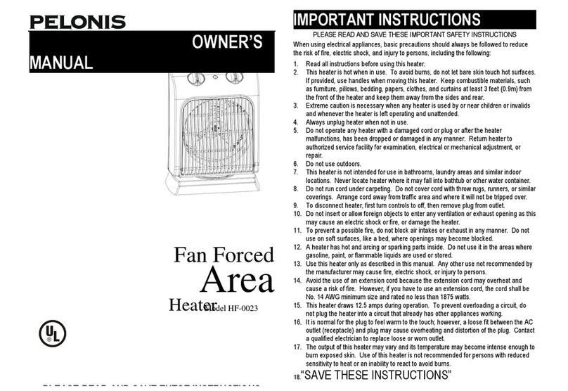 Pelonis HF-0023 owner's manual