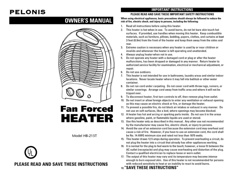 Pelonis HB-215T owner's manual