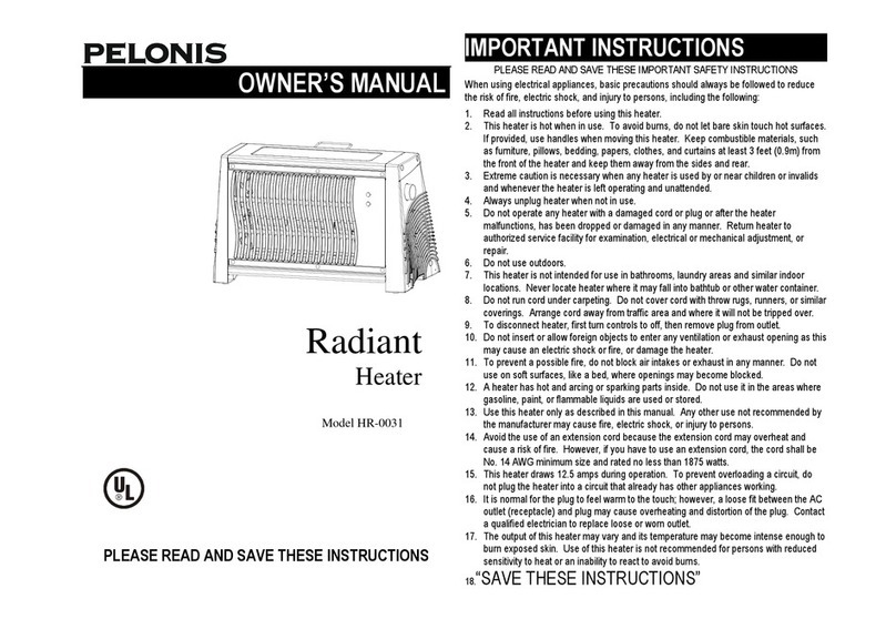 Pelonis HR-0031 owner's manual