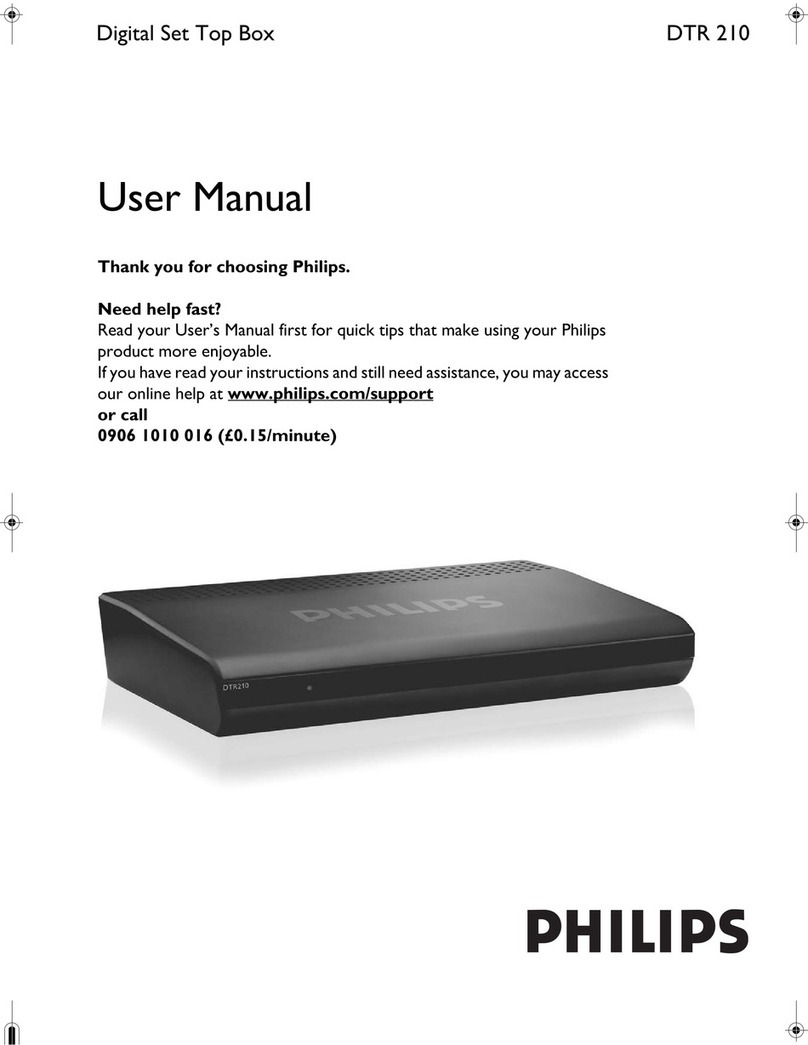 Philips Digital Set Top Box DTR210 User manual