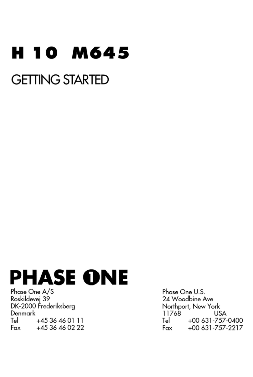 PhaseOne H 10 M645 Getting started guide