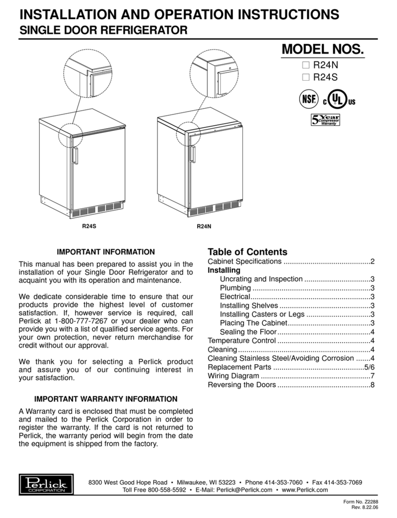 Perlick R24N User manual