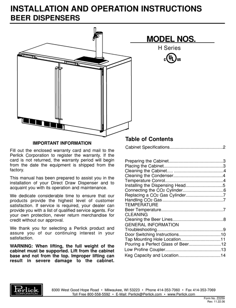 Perlick H Series User manual