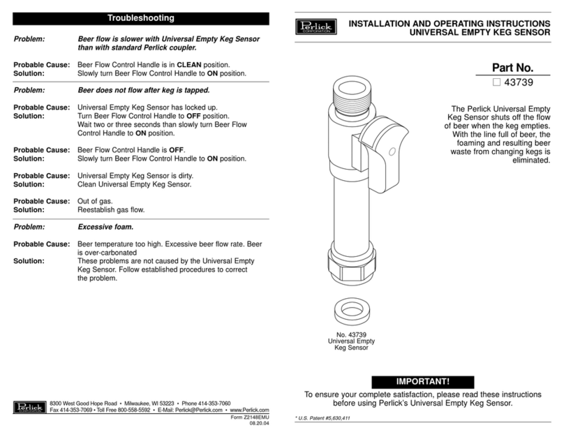 Perlick Z2148EMU Installation and operating instructions