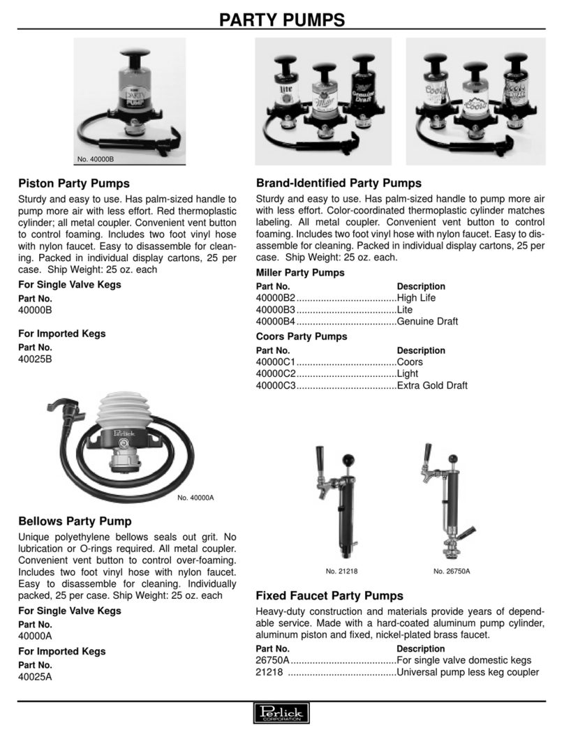 Perlick Party Pumps Tapping Equipment datasheet