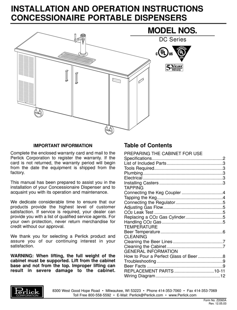 Perlick DC Series User manual