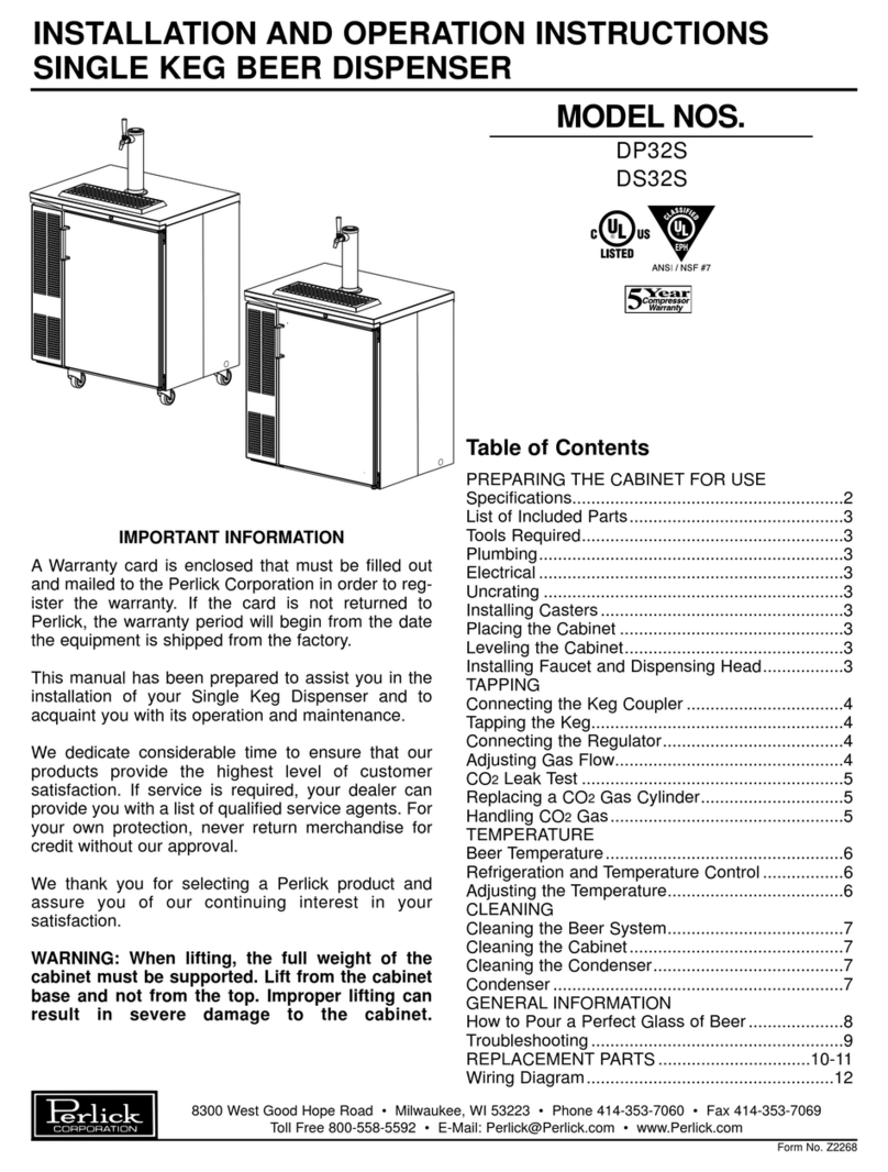 Perlick DP32S User manual