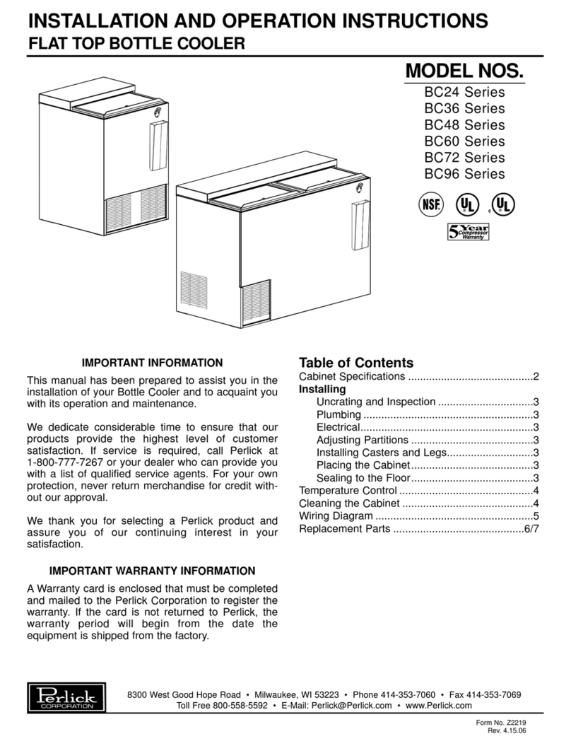 Perlick BC24 Series Installation and operation instructions