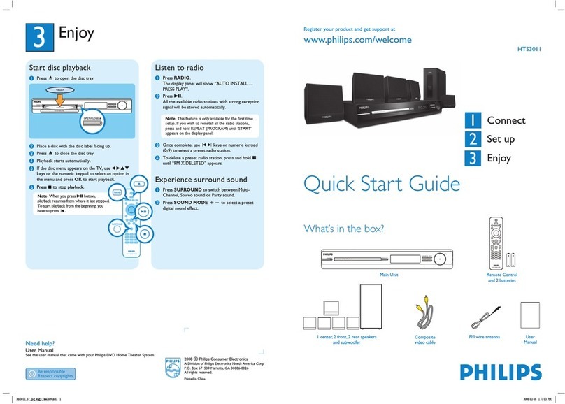 Philips HTS3011 quick start guide