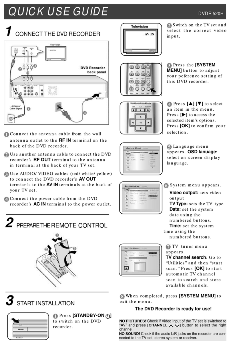 Philips DVDR520H Operating manual