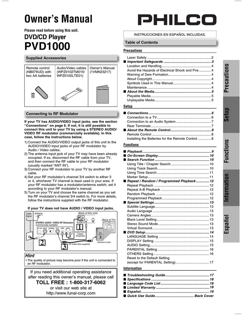 Philco PVD1000 owner's manual