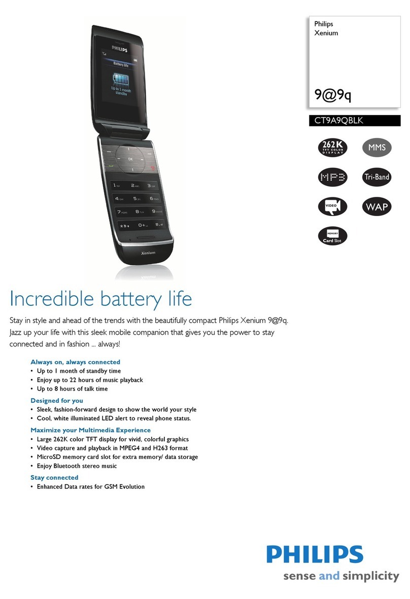 Philips Xenium CT9A9QBLK Specifications