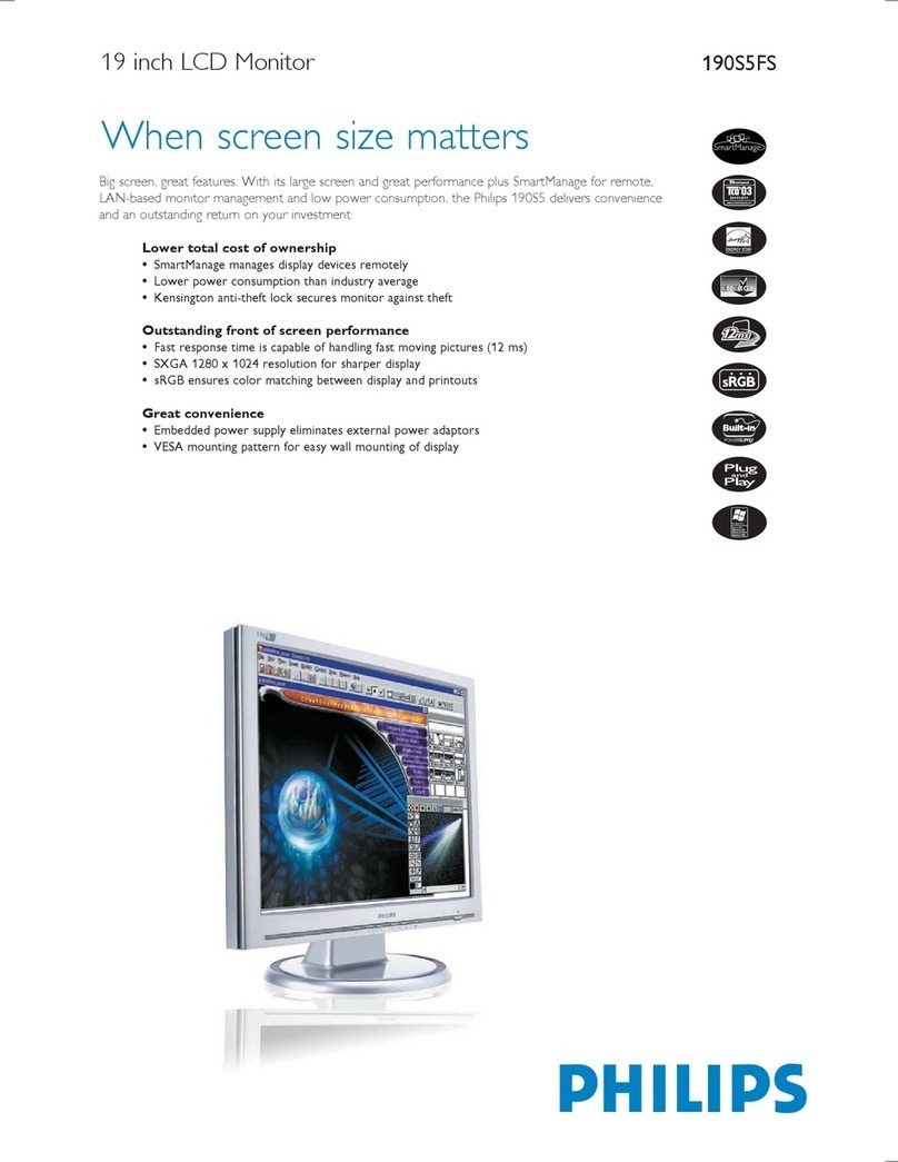 Philips 190S5FS - 19" LCD Monitor User manual