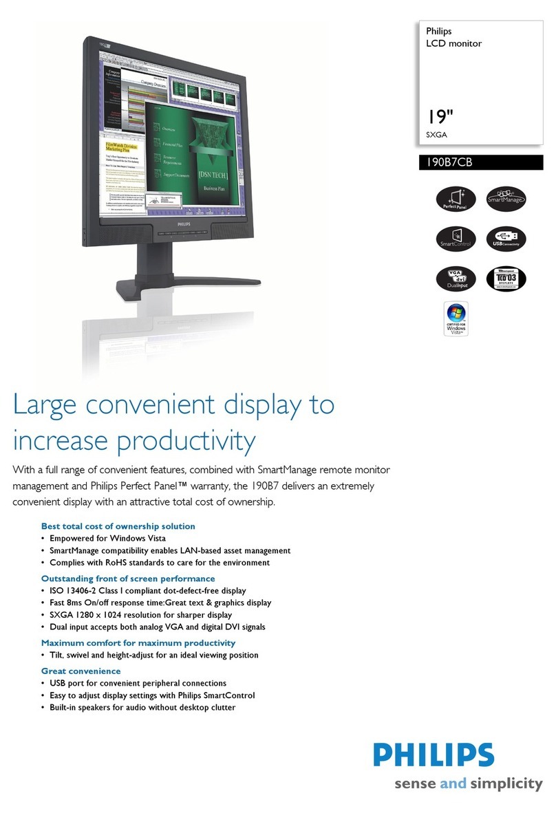 Philips 190B7CB - 19" LCD Monitor User manual