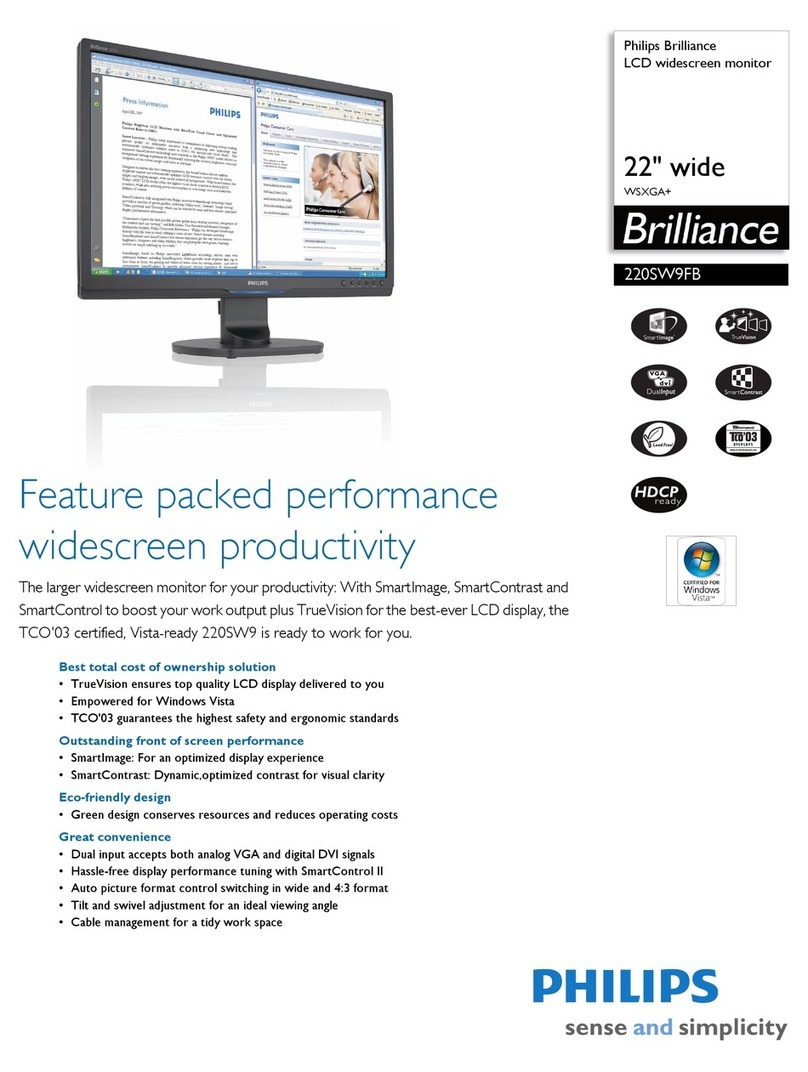 Philips Brilliance 220SW9FB User manual