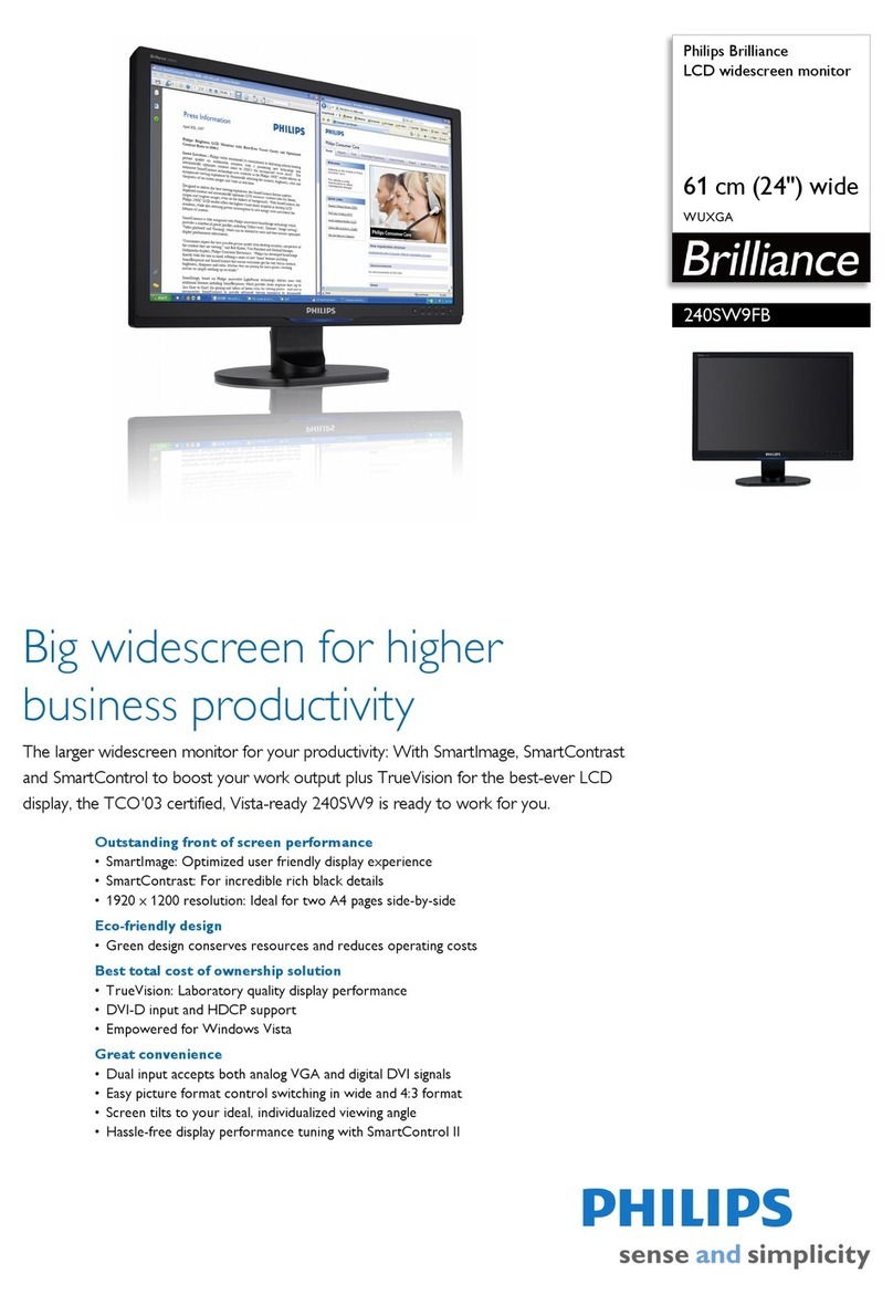 Philips Brilliance 240SW9FB User manual