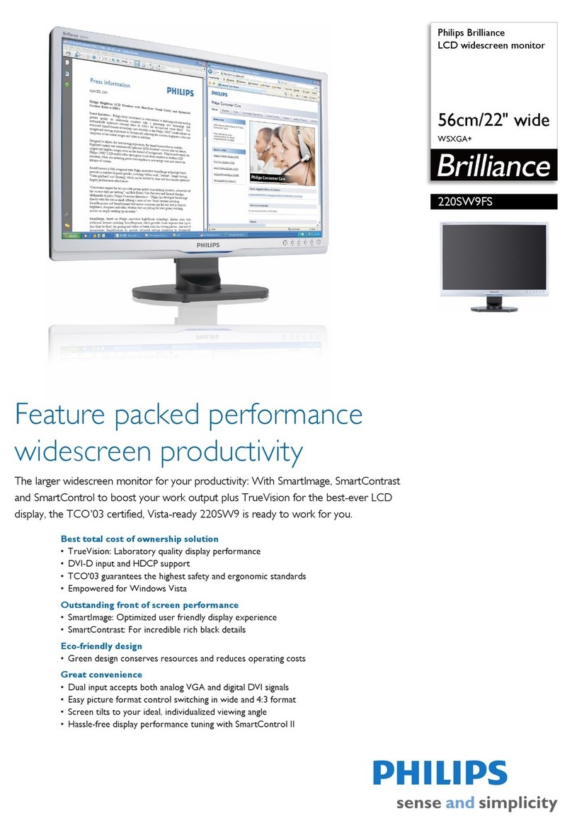 Philips Brilliance 220SW9FS User manual