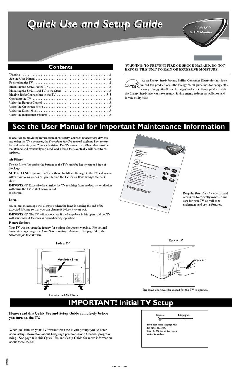 Philips 55PL9523/17B Quick use and setup guide