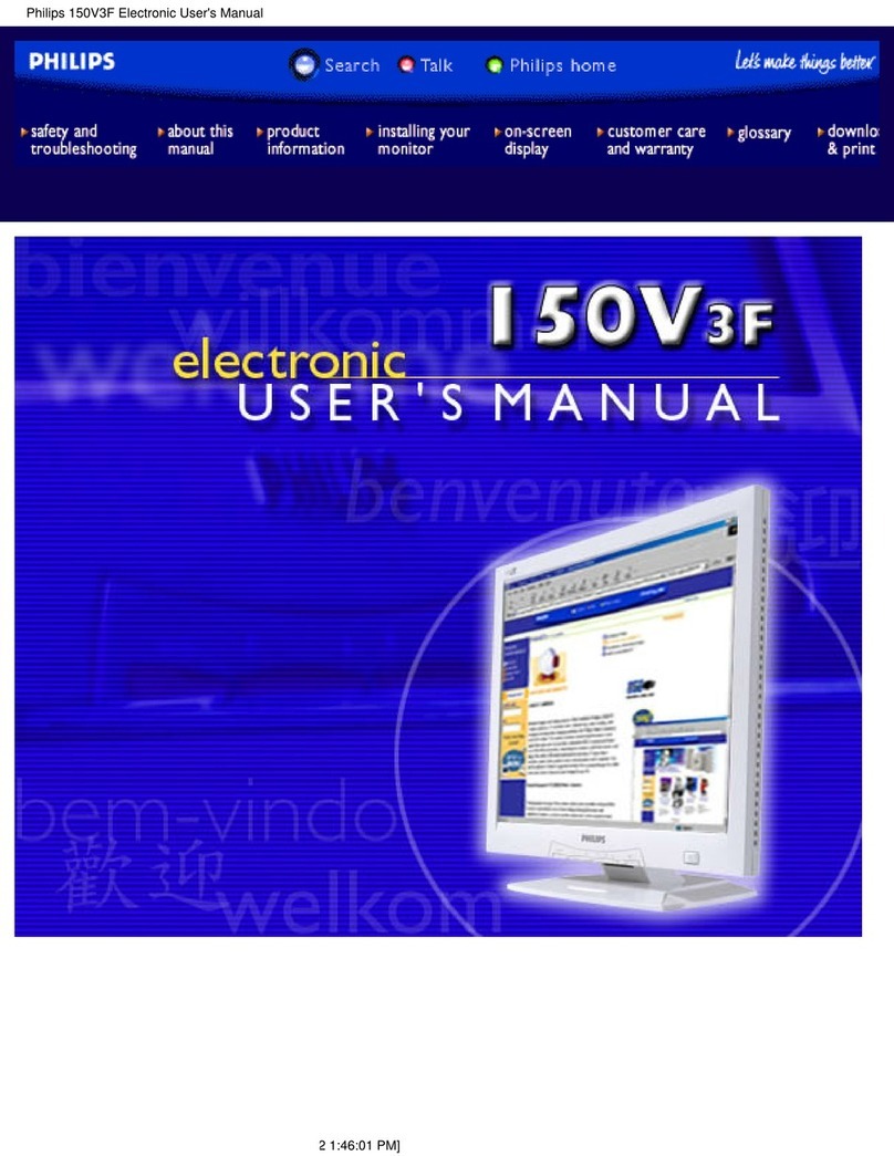 Philips 150V3F Installation and operating instructions Philips 150V3F Installation and operating instructions