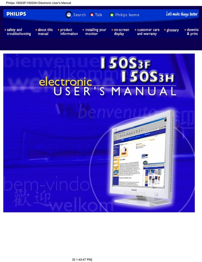 Philips 150S3F Installation and operating instructions Philips 150S3F Installation and operating instructions