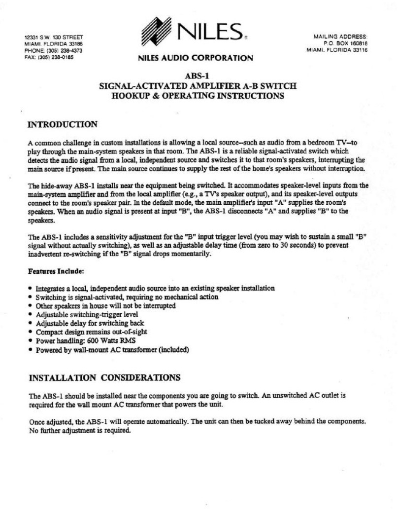Niles ABS-1 operating instructions