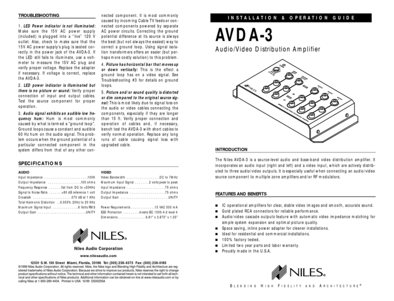 Niles AVDA-3 Original operating instructions Niles AVDA-3 Original operating instructions