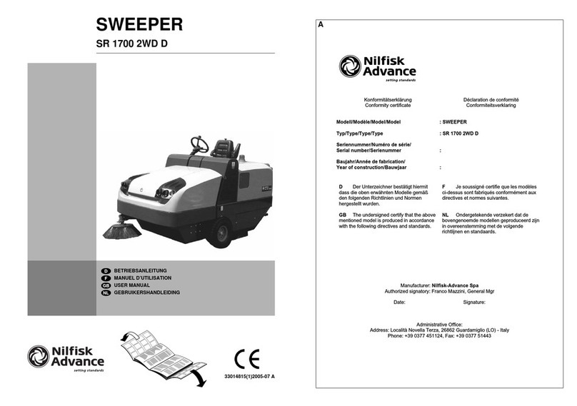 Nilfisk-Advance Sweeper SR 1700D 2W D user manual