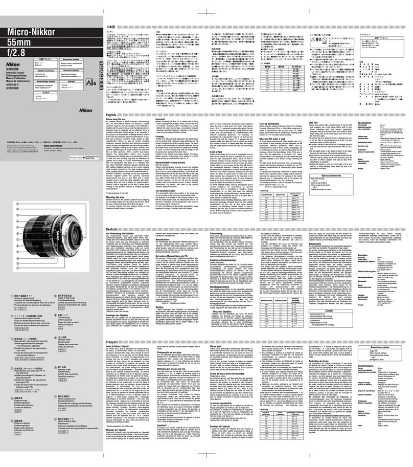 Nikon AI-S Micro-Nikkor 55mm f/2.8 instruction manual