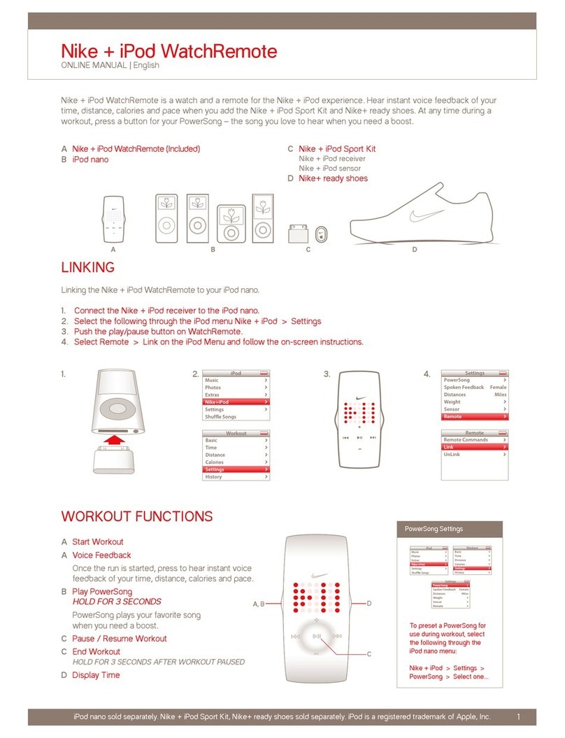 Nike nike + iPod Watchremote Setup guide