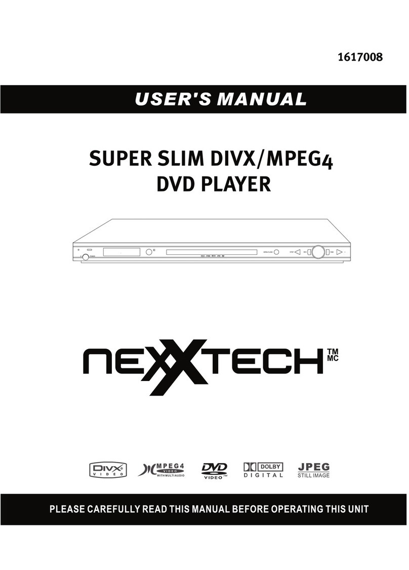 NexxTech super slim divx/mpeg4 dvd player 1617008E user manual