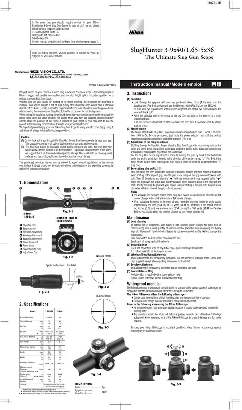 Nikon 1.65-5x36 User manual Nikon 1.65-5x36 User manual