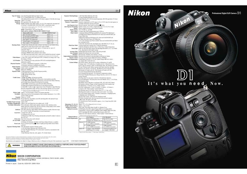 Nikon D1 User manual Nikon D1 User manual