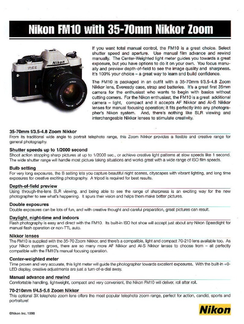 Nikon FM10 - FM 10 SLR Camera User manual Nikon FM10 - FM 10 SLR Camera User manual