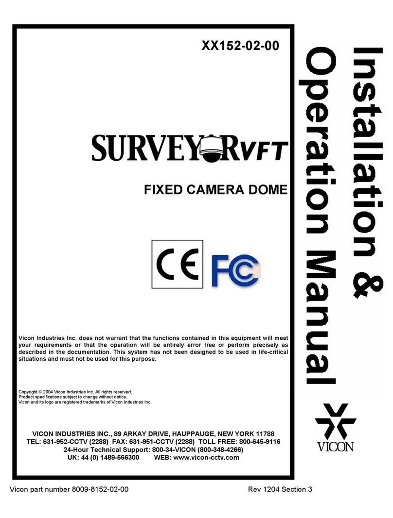 Vicon XX152-02-00 Installation and operation manual