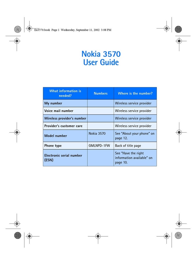 Nokia 3570 - Cell Phone - CDMA User manual Nokia 3570 - Cell Phone - CDMA User manual