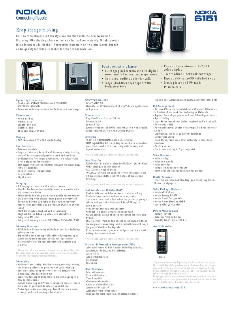 Nokia 6151 - Cell Phone 30 MB User manual