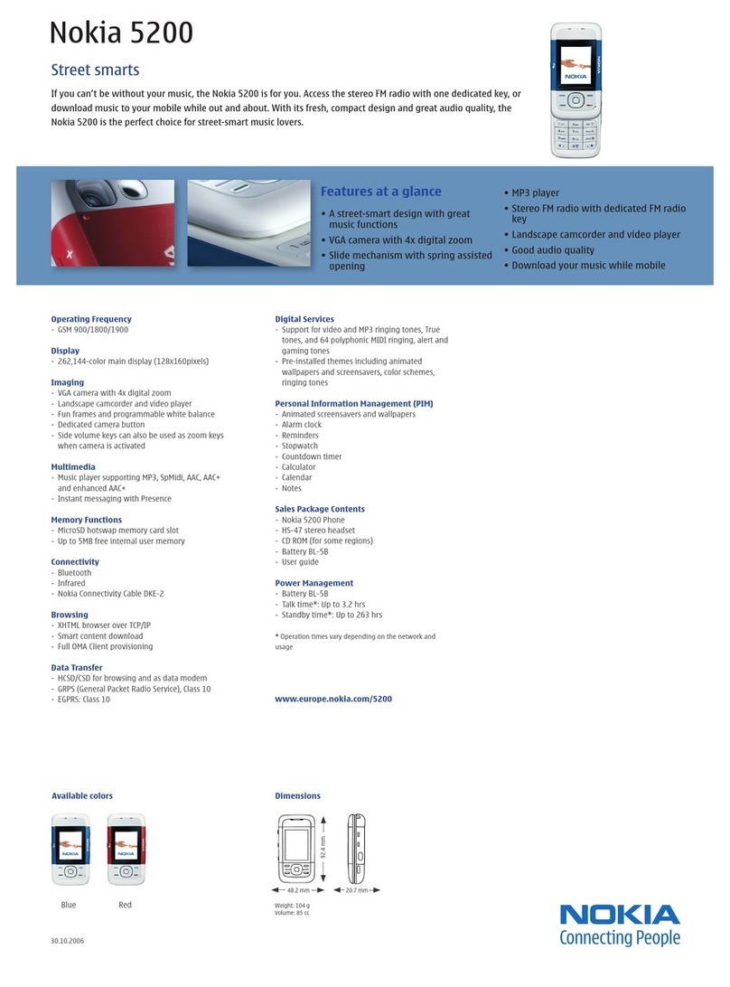 Nokia 5200 - Cell Phone 5 MB Features