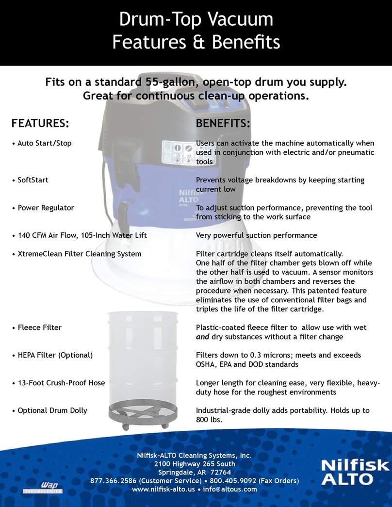 Nilfisk-ALTO Drum Top Vacuum features and benefits