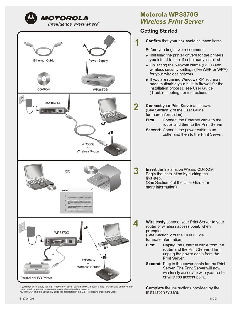 Motorola WPS870G - Wireless Print Server Getting started