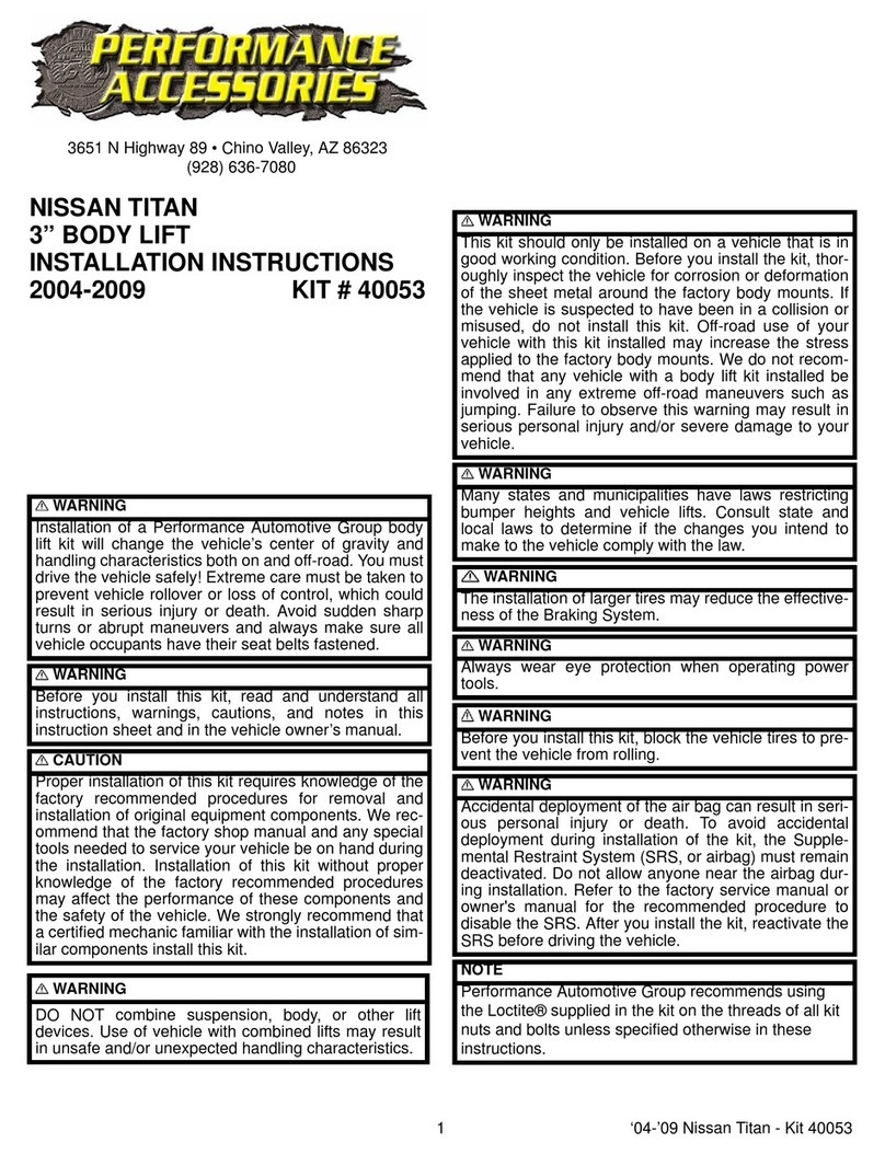 Performance Accessories 40053 installation instructions