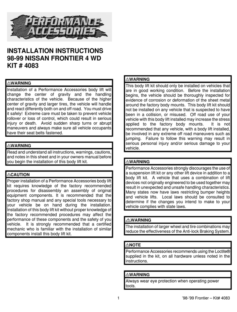 Performance Accessories 4083 installation instructions Performance Accessories 4083 installation instructions