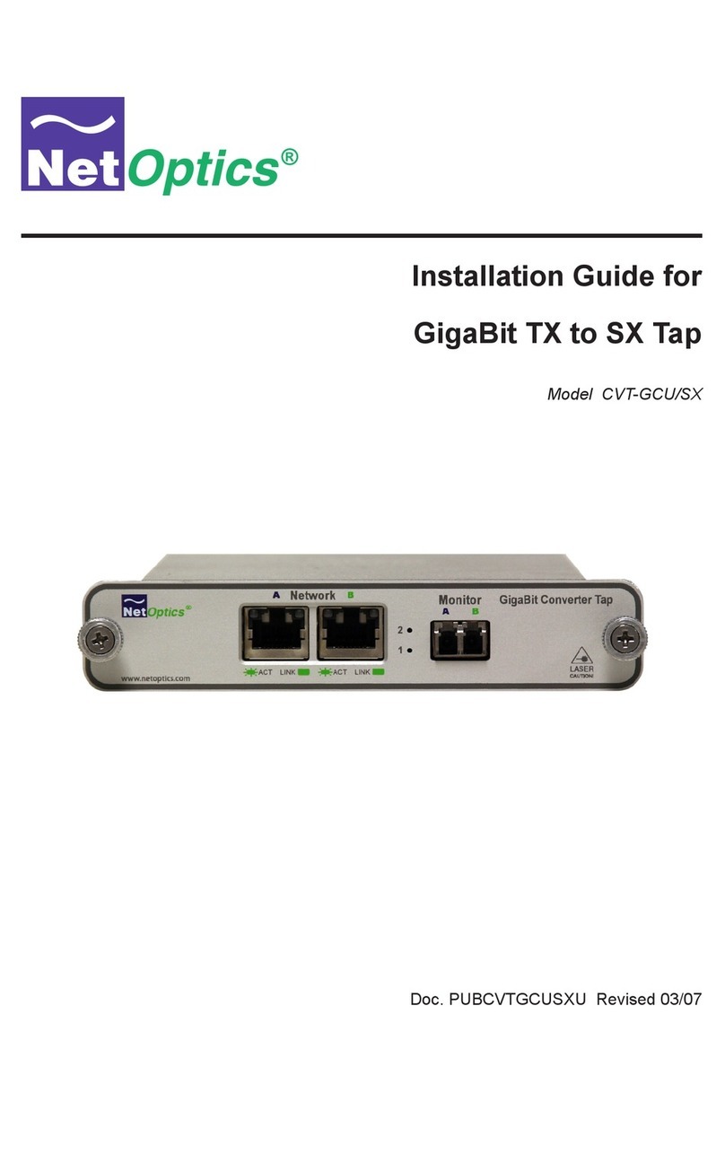 Net Optics GIGABIT TX TO SX TAP CVT-GCU/SX installation guide
