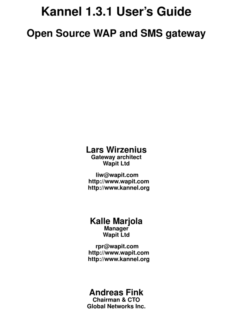 Kannel WAP and SMS gateway user guide