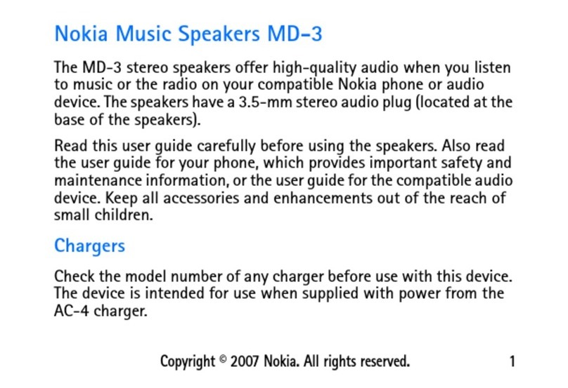 Nokia MD-3 - Music Speakers Portable User manual